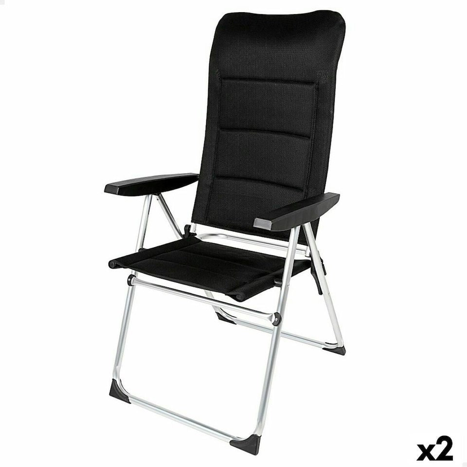 image 1 of Beach Chair Aktive Deluxe Foldable Black 49 x 123 x 67 cm (2 Units) N/A
