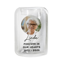 Personalised Photo Upload Memorial Feather Tealight Holder Clear