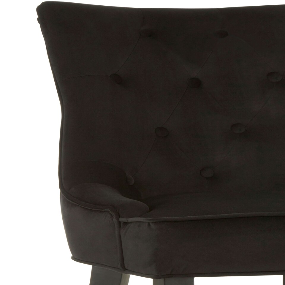 image 1 of Interiors by Premier Black Velvet Chair, Enchanting Sleep Chair, Easy to Assemble Borg Chair, Comfy Dining Chair