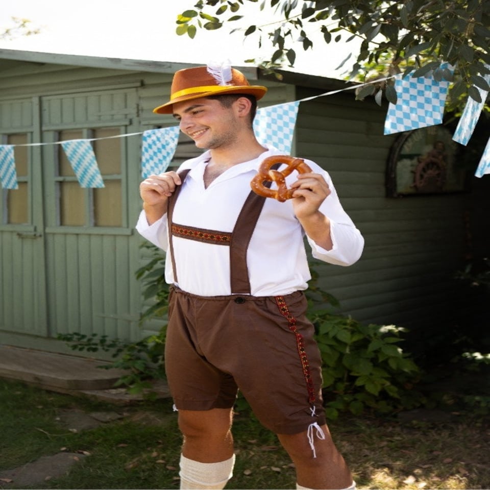 image 1 of Brown Bavarian Costume - with Brown Hat & Socks Brown | 3XL
