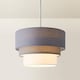 image 4 of ValueLights Aztec 3 Tier Grey Fabric Ceiling Light Shade and Bulb