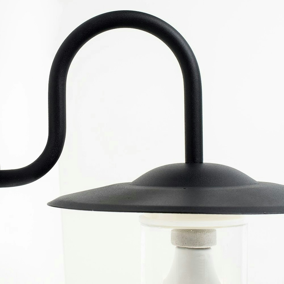 image 1 of ValueLights Lynton Swan Neck Matte Black Wall Light and LED Bulb Black