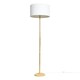 image 3 of ValueLights Single Stem Natural Light Wood Floor Lamp With White Drum Shade White