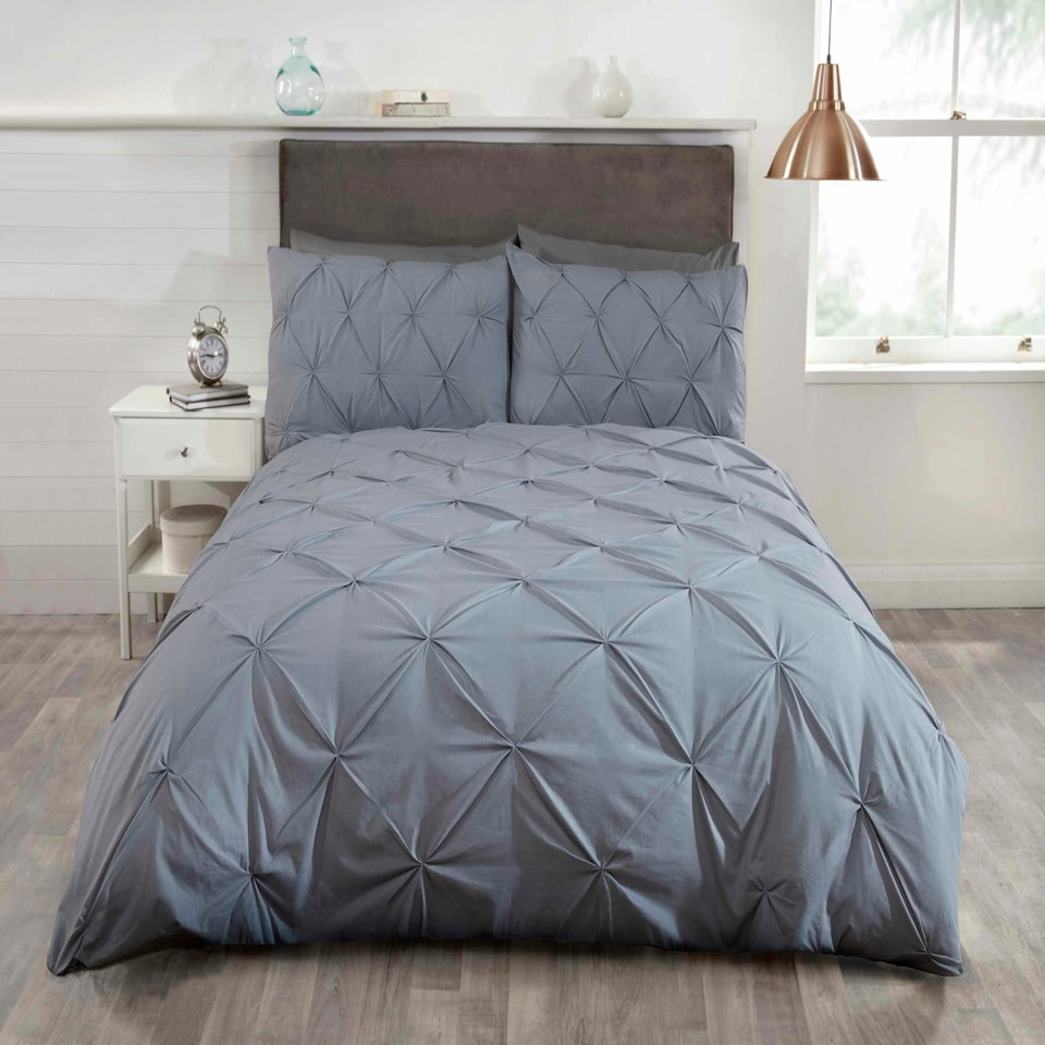 image 1 of Balmoral Polycotton Duvet Cover Set With Pillowcase | Silver | Double | 1