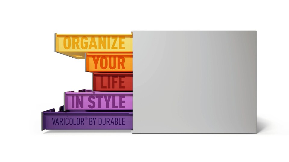 image 1 of Durable VARICOLOR Desktop Organiser 5 Drawer Colour Coded Modular Storage | A4+
