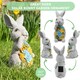 image 5 of Pack of 1 Solar Bunny Garden Ornament Grey | One Size