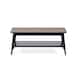 image 3 of Walnut and Black Coffee Table with Shelf | Black | Black