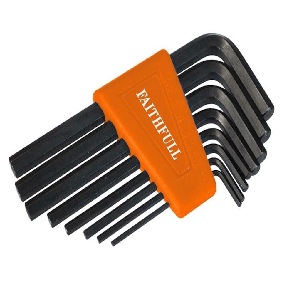 Faithfull Hexagon Short Arm Key Set Of 8 Metric (1.5-6Mm)
