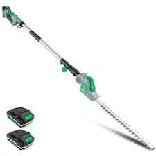 Gracious Gardens 18V 2.4m Cordless Telescopic Long Reach Hedge Trimmer 2 Batteries | Green | Green | 1