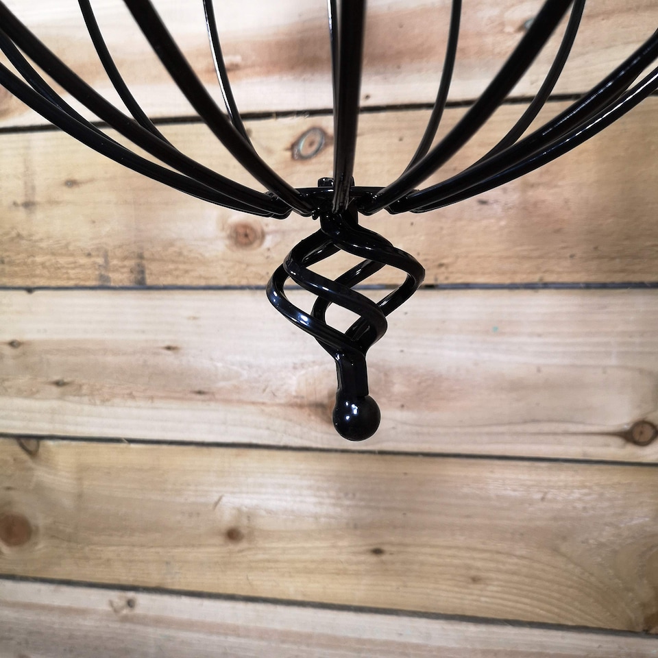 image 1 of Tom Chambers Black Metal Spanish Garden Flower Wall Hanging Basket Large 35cm 14 inch - Without Bracket | Black | Black
