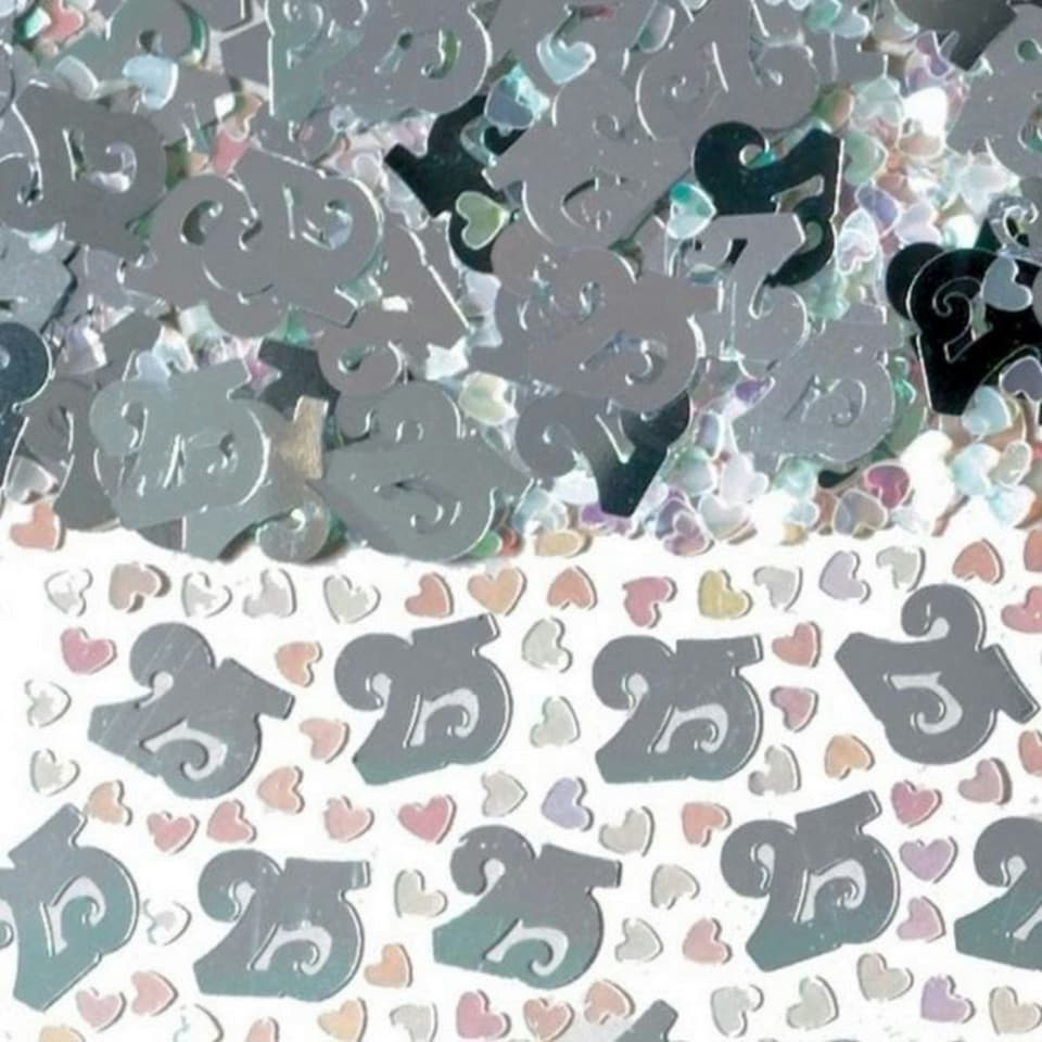 image 1 of Amscan Anniversary Confetti - 25th - Silver - One Size