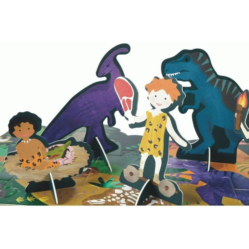 image 1 of Floss & Rock Giant Floor Pop Up Jigsaw Puzzle 60 Piece - Dinosaur