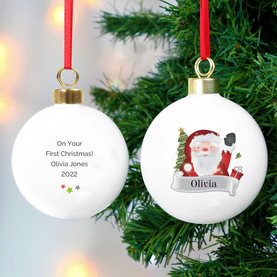 image 1 of Personalised Santa Claus Bauble