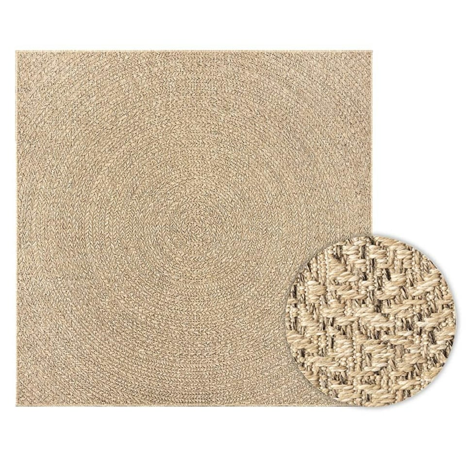 Rug ZIZUR 240x240 cm Jute Look Indoor and Outdoor Tesco Groceries