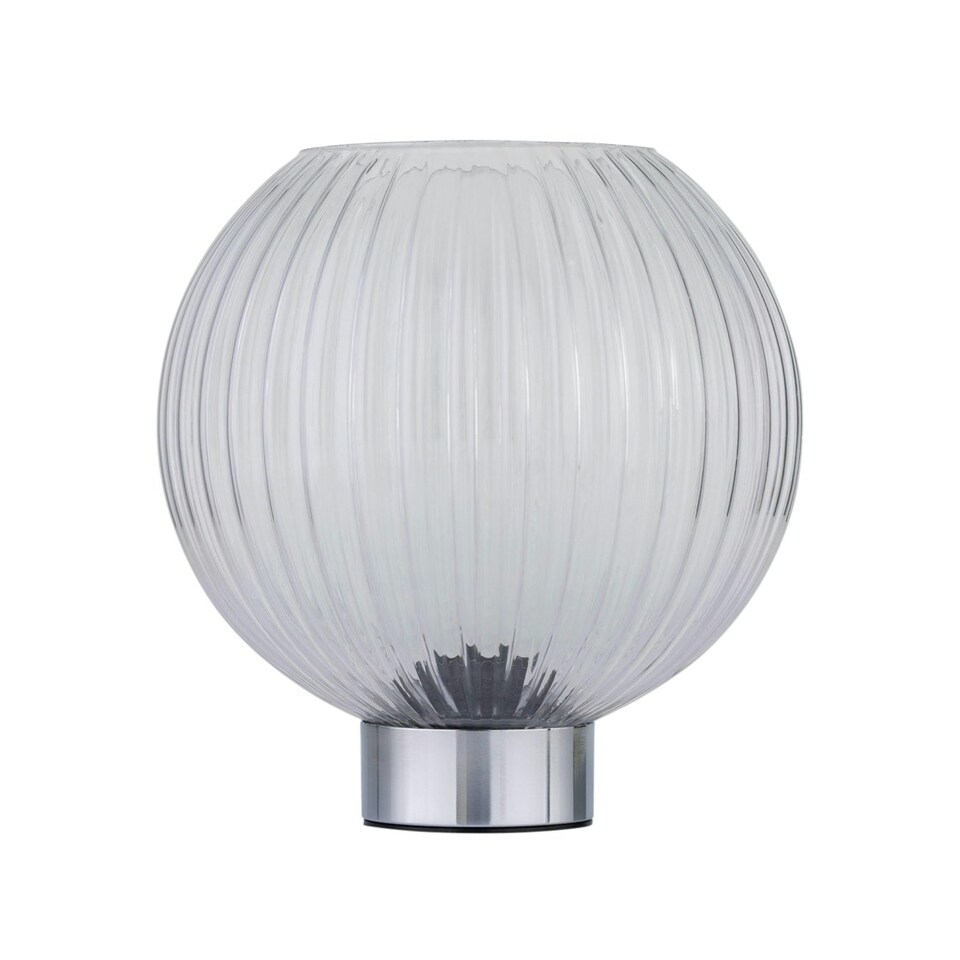 image 1 of Set of 2 Betchley - Battery Operated Chrome Lamp with Clear Glass Chrome | Clear