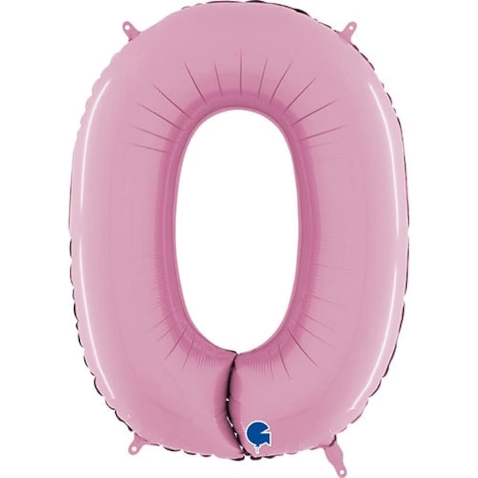 Pastel Pink Number 0 Helium Foil Giant Balloon 66cm / 26 in