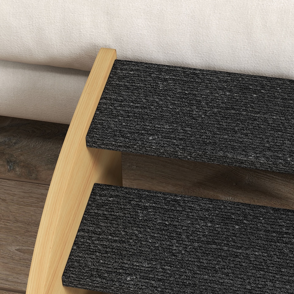 image 1 of PawHut Dog Steps for Sofa and Bed, 3-Step Dog Stairs, Pet Stairs, Oak Finish