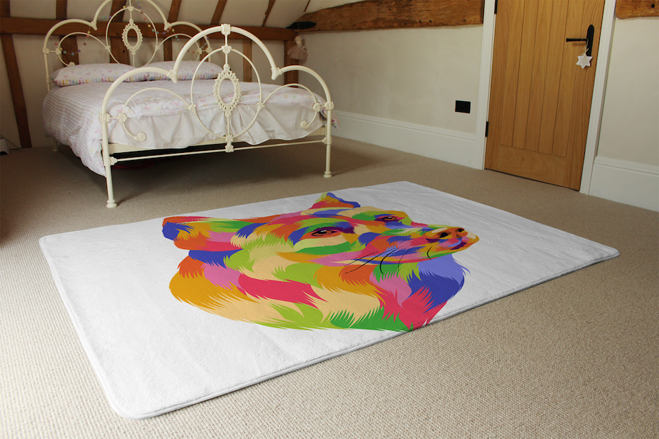 image 1 of Amazing Illustration Dog Pop Art Designer Rug | Multi
