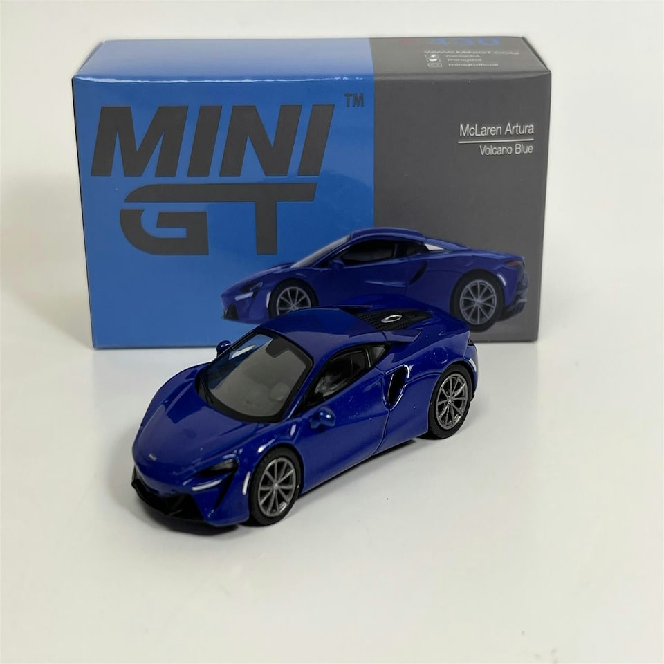 image 1 of McLaren Artura Volcano Blue RHD 1:64 Scale Mini GT MGT00430R