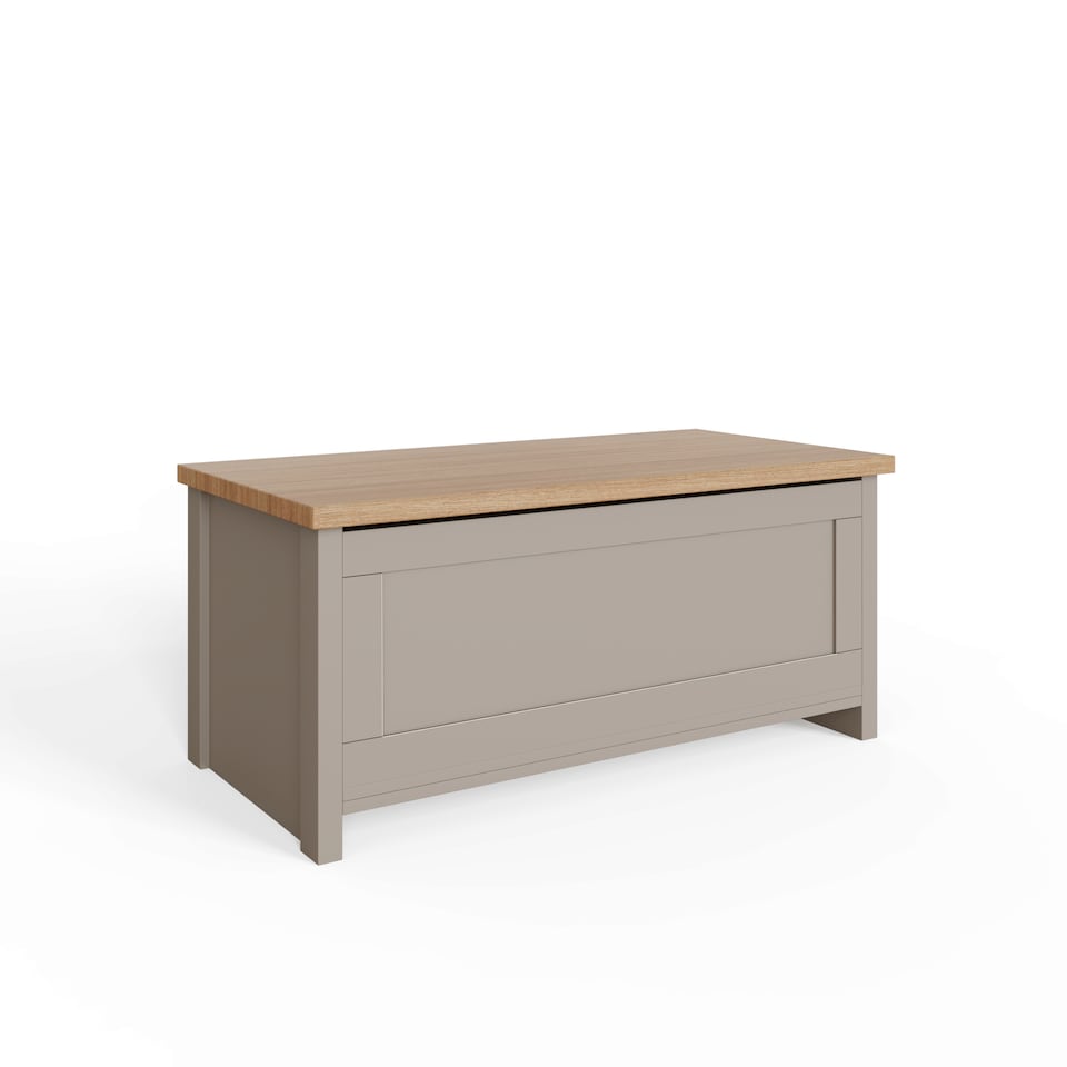 image 1 of Lancaster Ottoman Storage Box | Grey | Grey