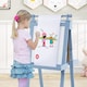 image 4 of COSTWAY Foldable Easel Kids 3-in-1 Double-sided Art Easel w/Chalkboard-Blue