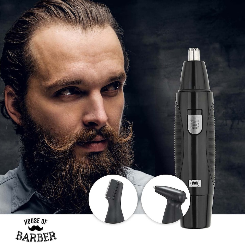 image 1 of MELISSA 3 in 1 Precision Ear Nose & Eyebrow Beard Trimmer Kit Cordless 3 Head System - Black
