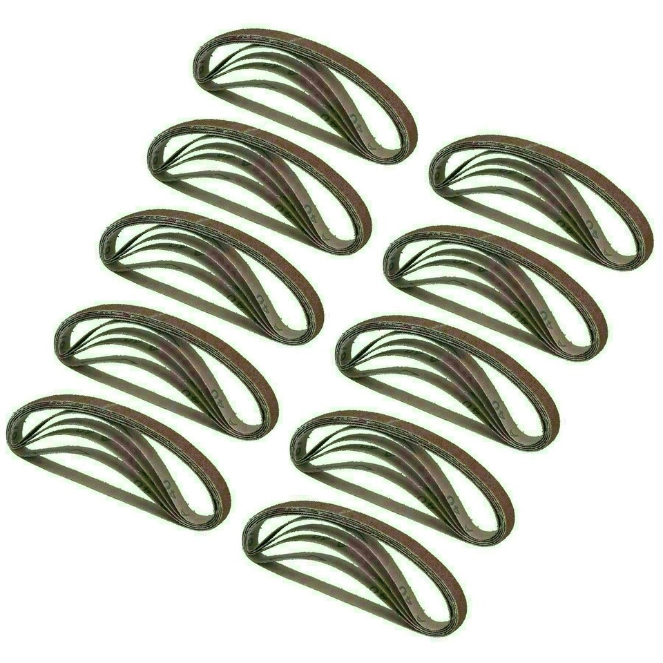 image 1 of Belt Power Finger File Sander Abrasive Sanding Belts 457mm x 13mm 40 Grit 50pk