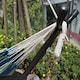 image 2 of Gr8 Garden Single Cotton Hammock Outdoor Swing with Space Saving Metal Stand Frame