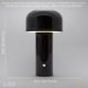 image 5 of Gloss Black Modern Mushroom Style Rechargeable LED Touch Dimmable Table Lamp | Black | Black | 1