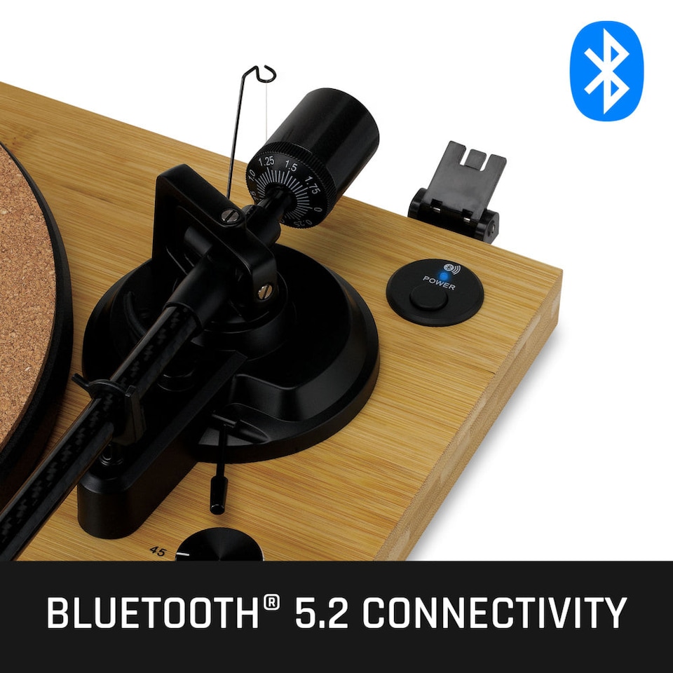 image 1 of Lenco LBT-335BA - Turntable with Bluetooth transmission, Bamboo