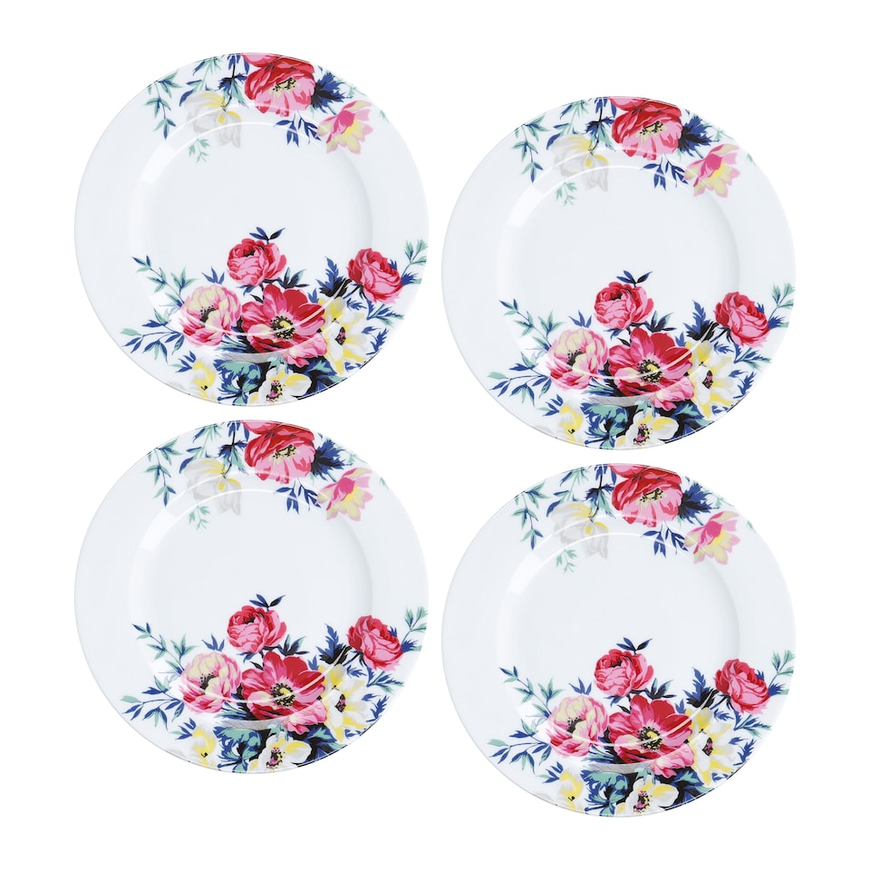 image 1 of Mikasa Set of 4 Clovelly Floral Porcelain Side Plates