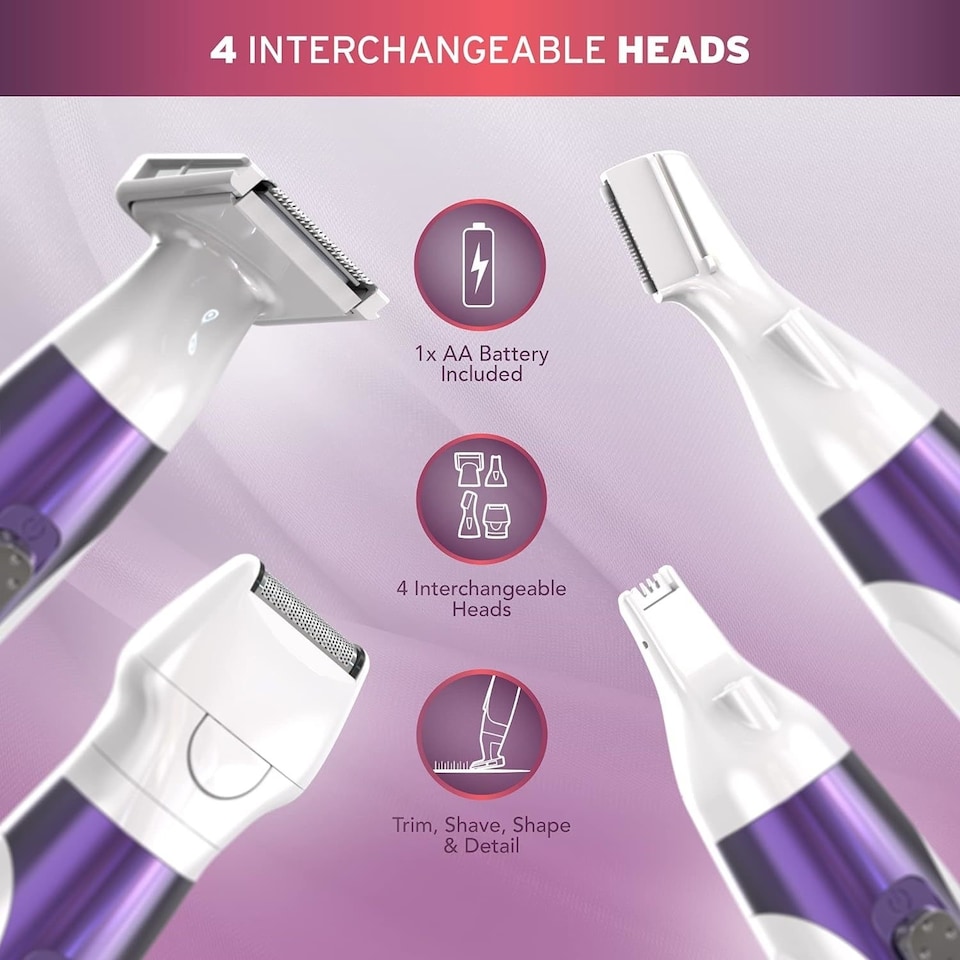 image 1 of Wahl Pure Radiance Women Face and Body Hair Remover Trimmer Kit 5604-1317