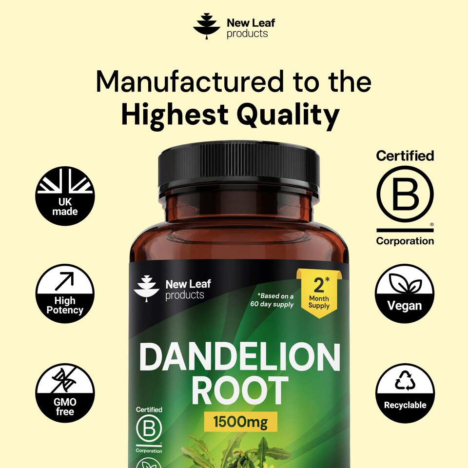 image 1 of Dandelion Root High Strength 120 Capsules, 1500mg P/S, 2-Months Supply