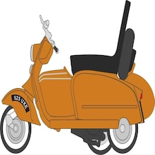 Oxford Diecast Scooter & Sidecar Orange