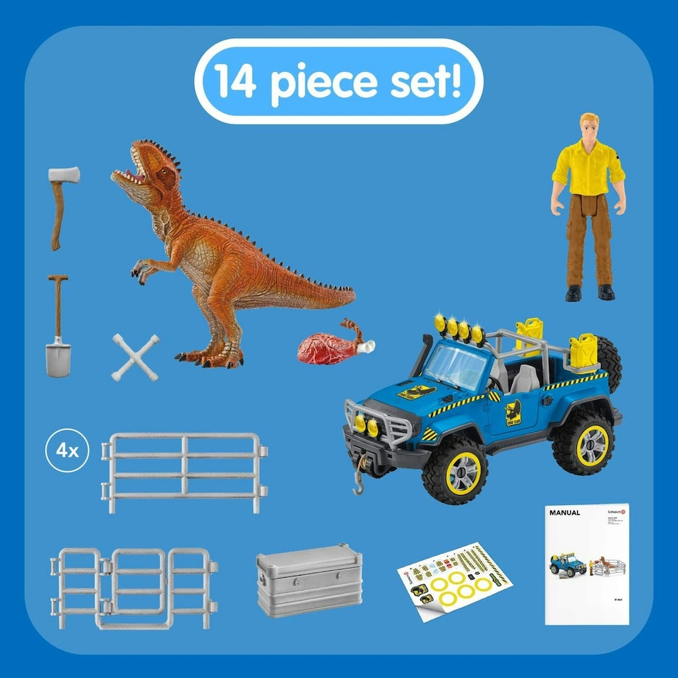 image 1 of Schleich Off Road Vehicle With Dino Outpost Figure