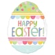 image 1 of Happy Easter Colourful Egg Helium Foil Shaped Balloon 63cm / 25 in | Multi