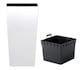 image 2 of Urbi 12.5cm Square Plastic Planter Pot for Indoor & Outdoor Use | White | White & Set of 4 | 4