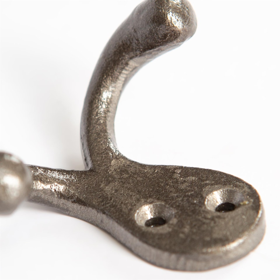 image 1 of Hammer & Tongs Double Coat Hook - W70mm x H50mm - Raw | Grey | Raw | One Size