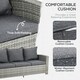 image 4 of Outsunny 6Pcs Rattan Sofa Set Coffee Table Footstool Outdoor w/ Cushion