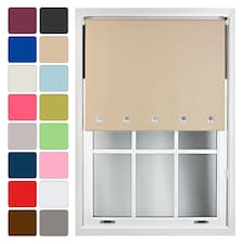 FURNISHED Blackout Roller Blinds with Square Eyelets Cut to Size Easy Fit Window Shade | Brown | Cappuccino | (W) 60cm x (L) 165cm