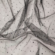 Minerva Core Range Black Sequin Tulle Net Fabric for Dressmaking, 150cm / 59" Wide - per metre