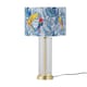 image 1 of Aura - Satin Brass Table Lamp with Parrot Velvet Shade | Gold | Multi | Large | 1