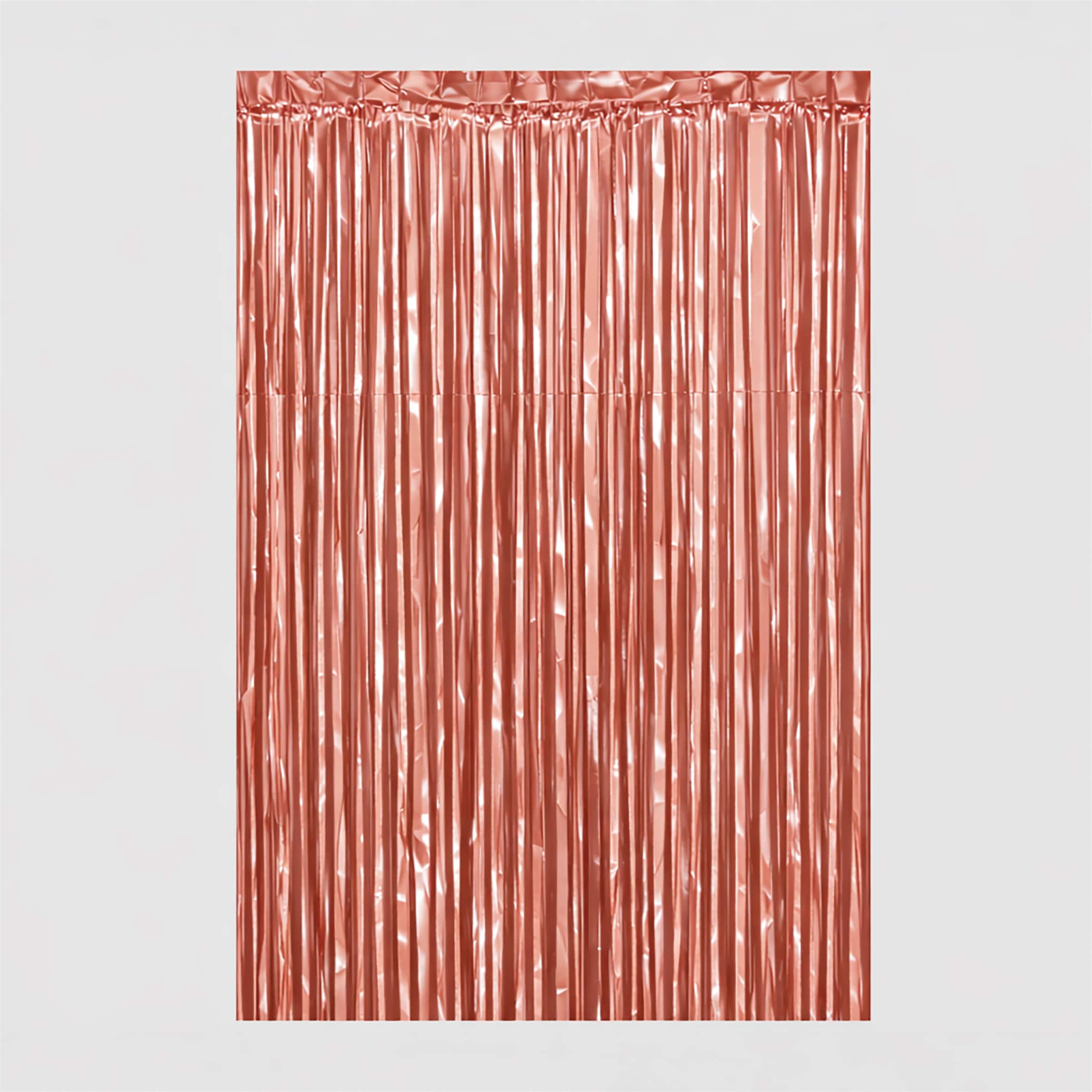 Netagon Metallic Tinsel Curtain 2.5M x 1M Rose Gold