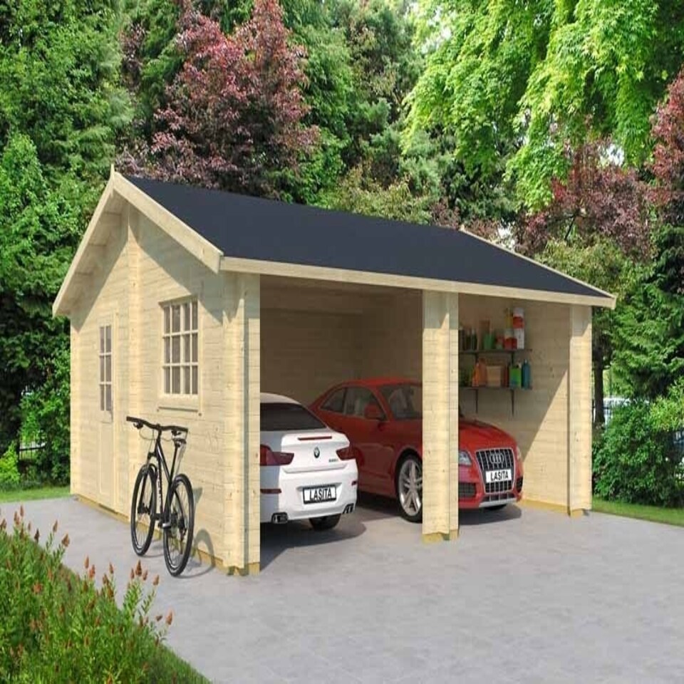 image 1 of Falkland-Log Cabin, Wooden Garden Room, Timber Summerhouse, Home Office - L635 x W628.6 x H313.5 cm Brown