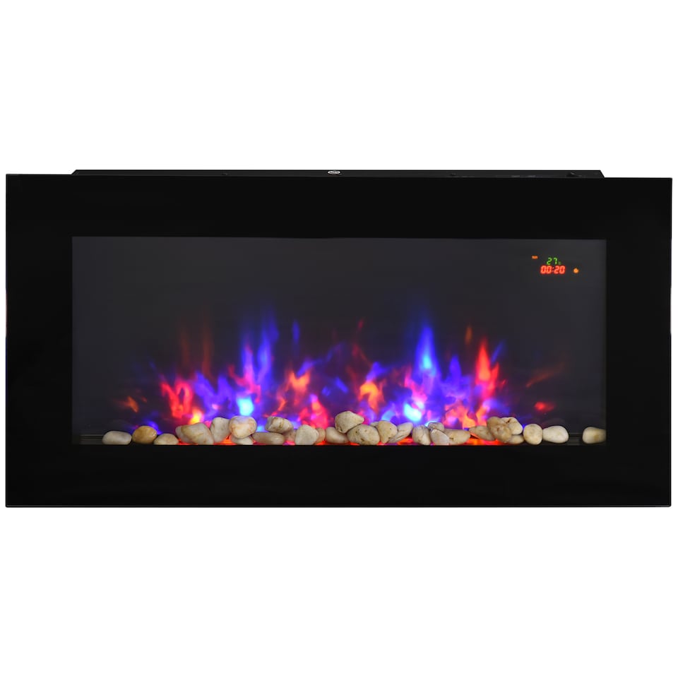 image 1 of HOMCOM 1000W/2000W LED Electric Fireplace Automatic Function Remote Timer Safe