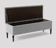 image 2 of 137cm Swiss Chesterfield Ottoman Storage Bench- Plush Velvet Shoe Bench - Silver Upholstery Footstool with Storage