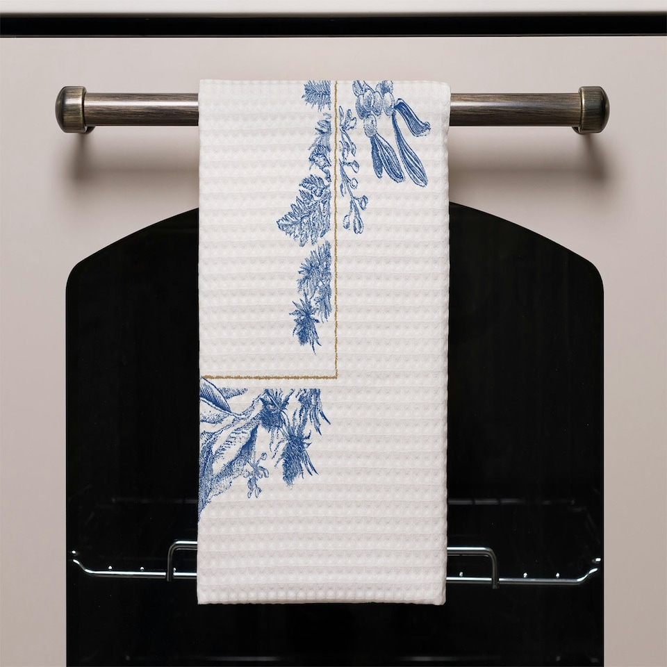 image 1 of Christmas holiday frame with pine branches (Kitchen Towel)