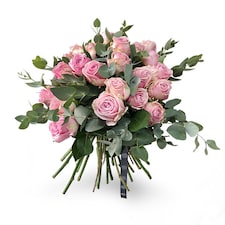 Pink Roses with Eucalyptus Bouquet