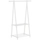 image 1 of HOMCOM 40KG Freestanding Steel Clothes Hanger w/ 2 Shelves Open Wardrobe White