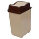 image 1 of Plastic Waste Recycling Bin With Butterfly Lid for Kitchen or Office | Brown | 5L Cappuccino